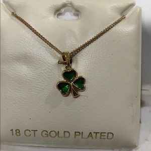 Solvar brand shamrock necklace, gold plated